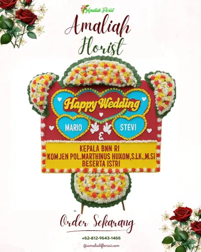 Karangan Papan Bunga Pernikahan di Ardimulyo